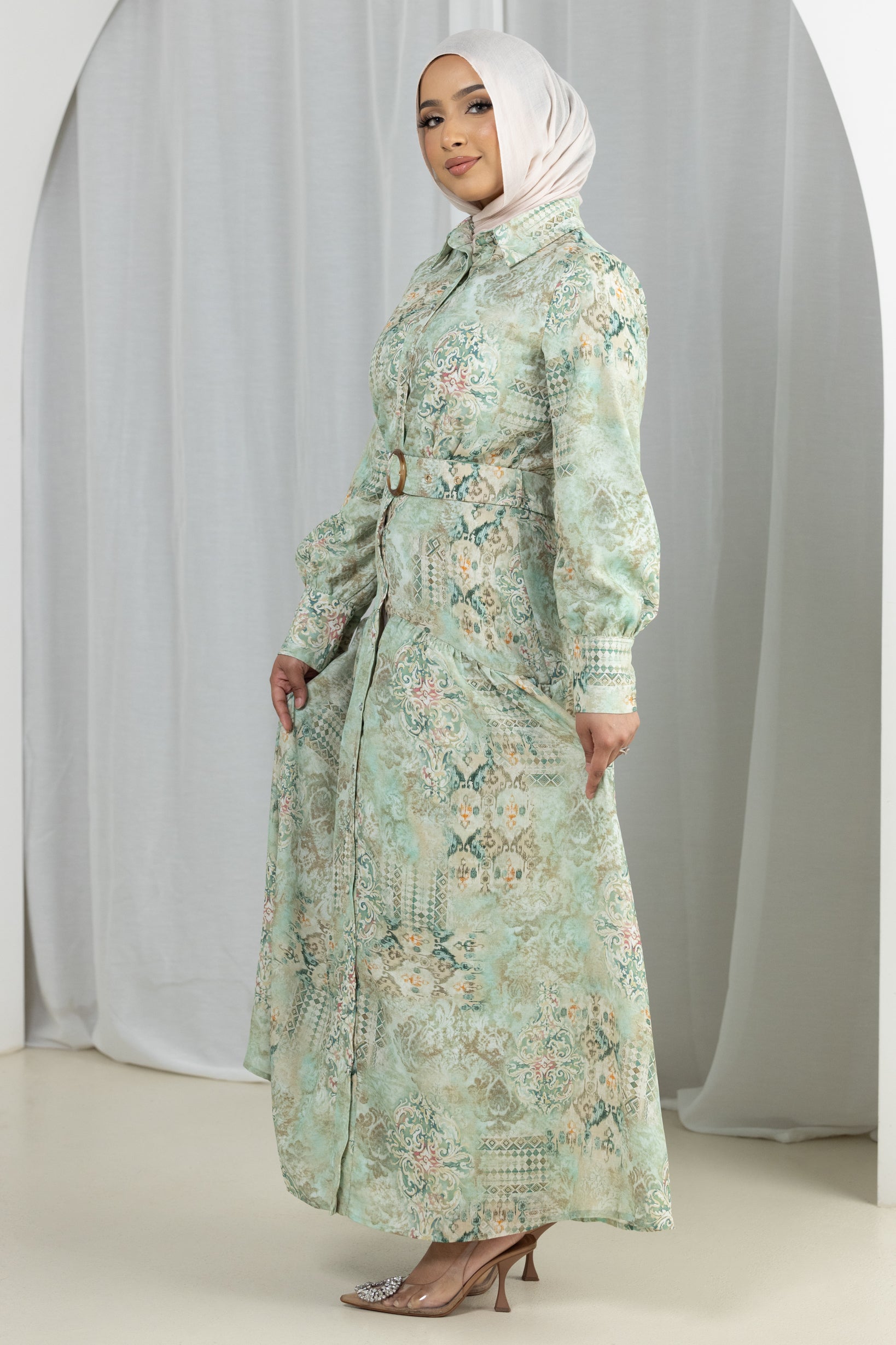 M9034GreenPrint-maxi-dress