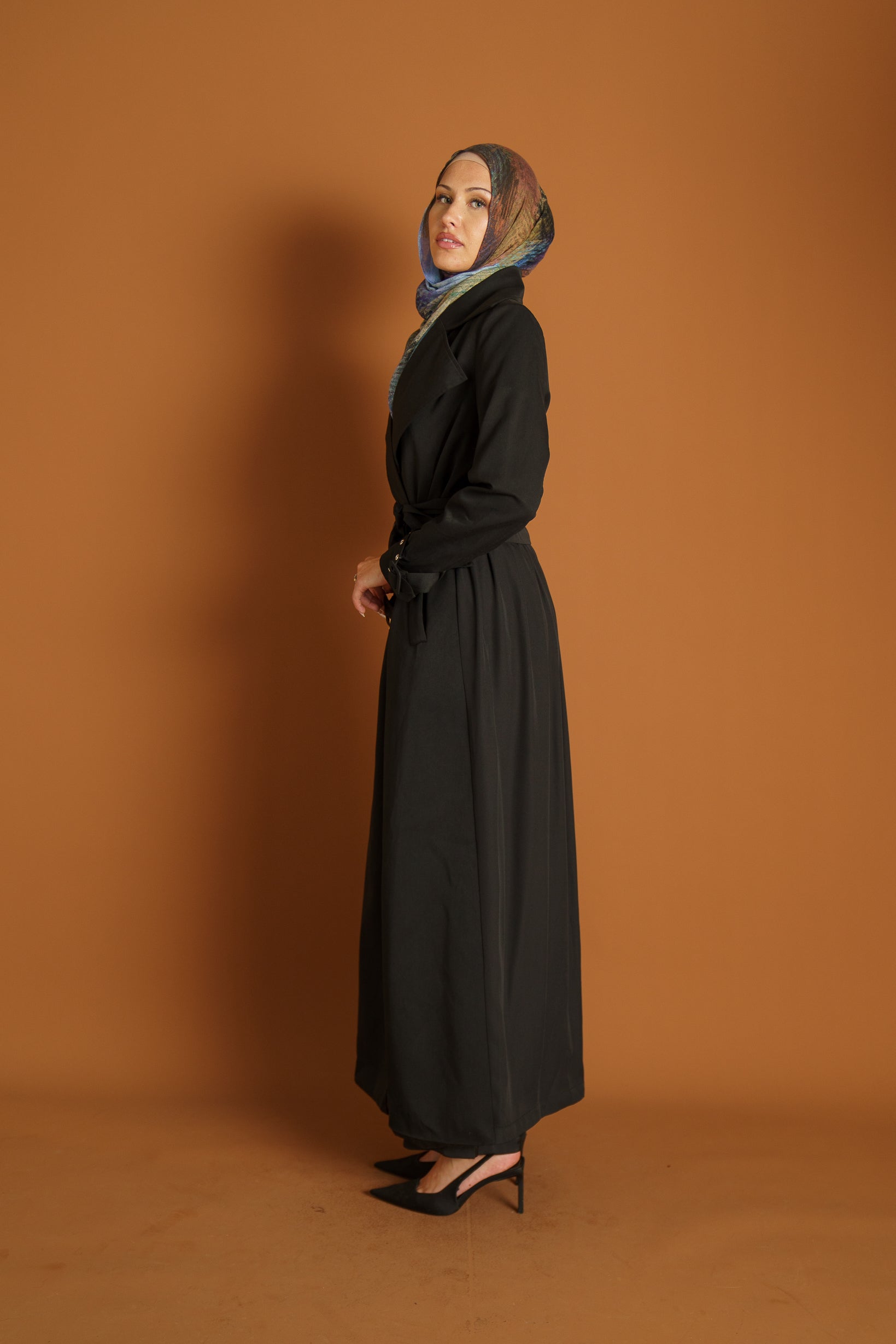 Runway Chiffon Back Trench Coat