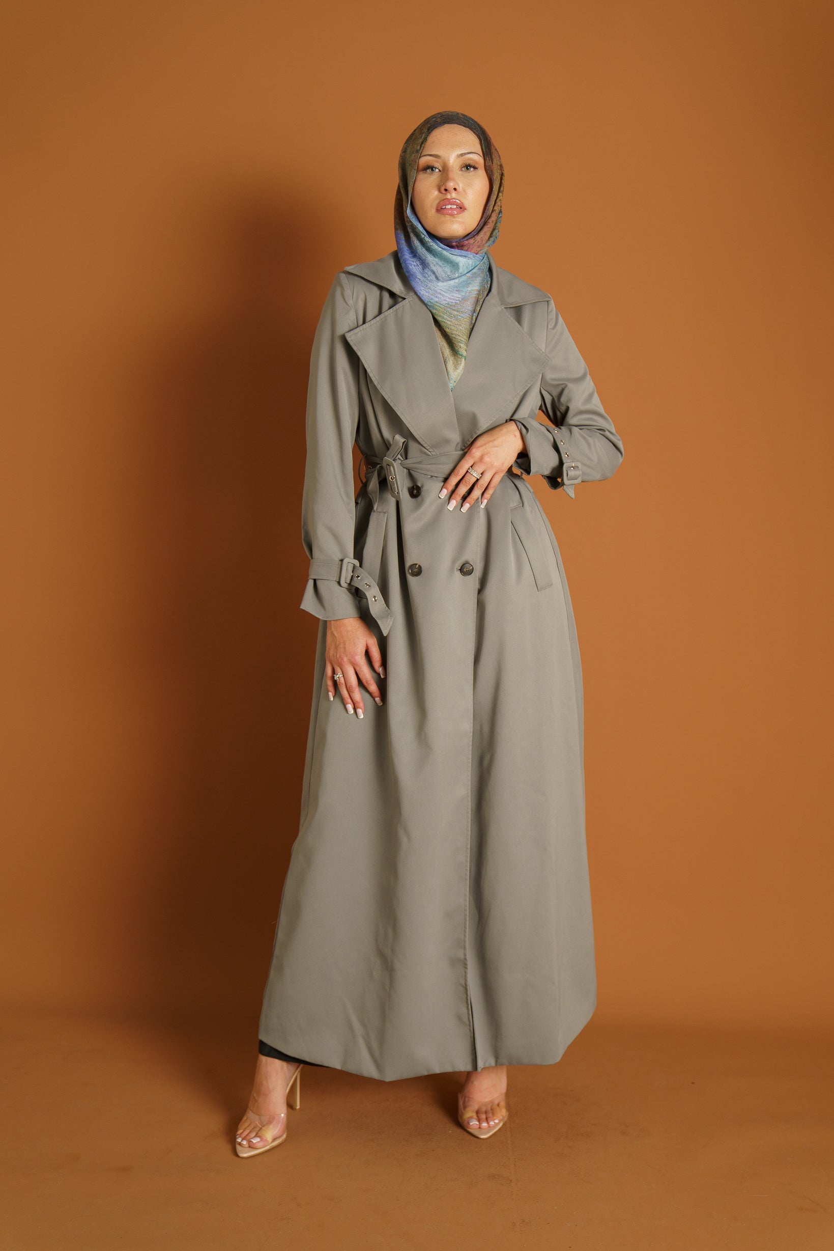 Runway Chiffon Back Trench Coat