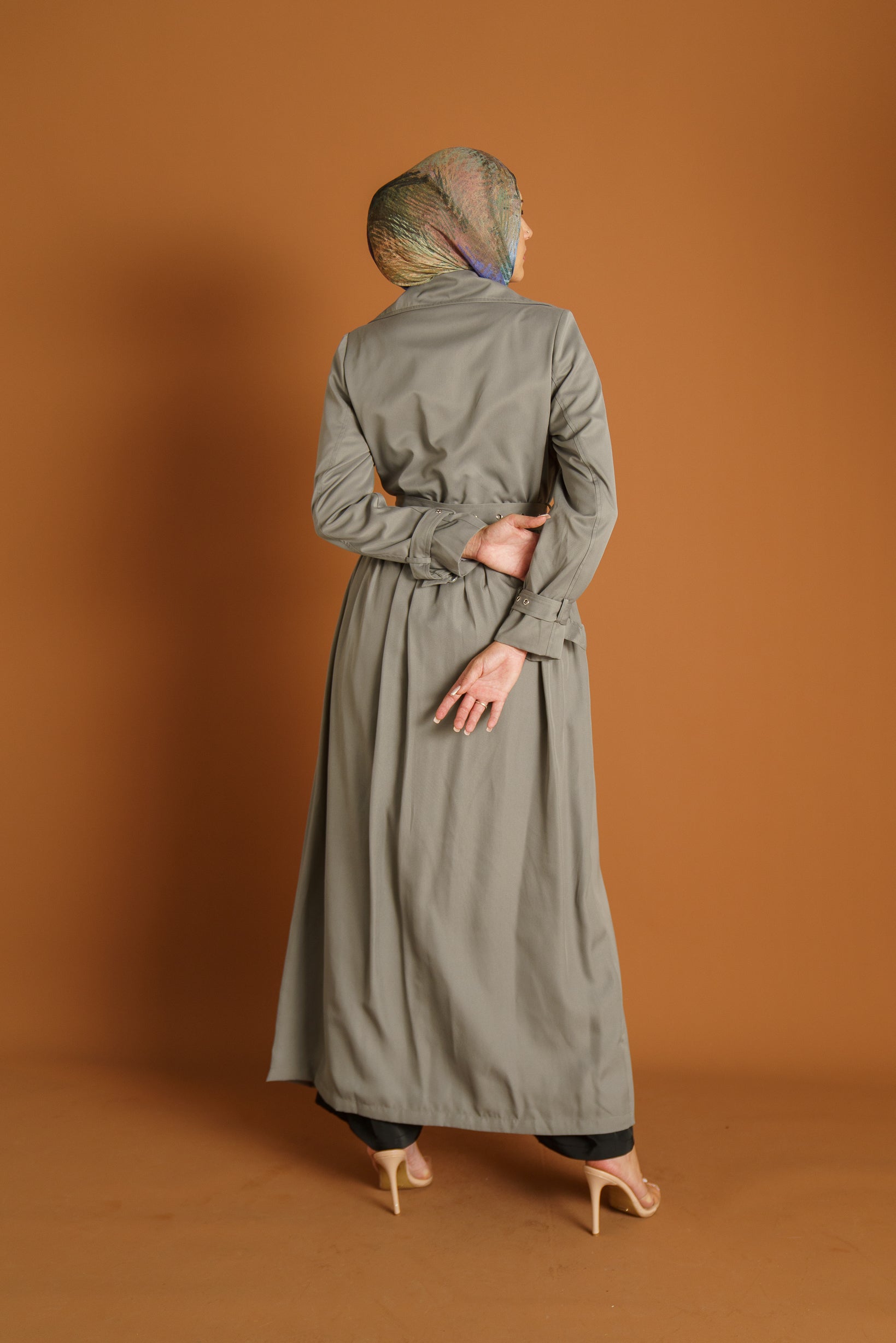 Runway Chiffon Back Trench Coat