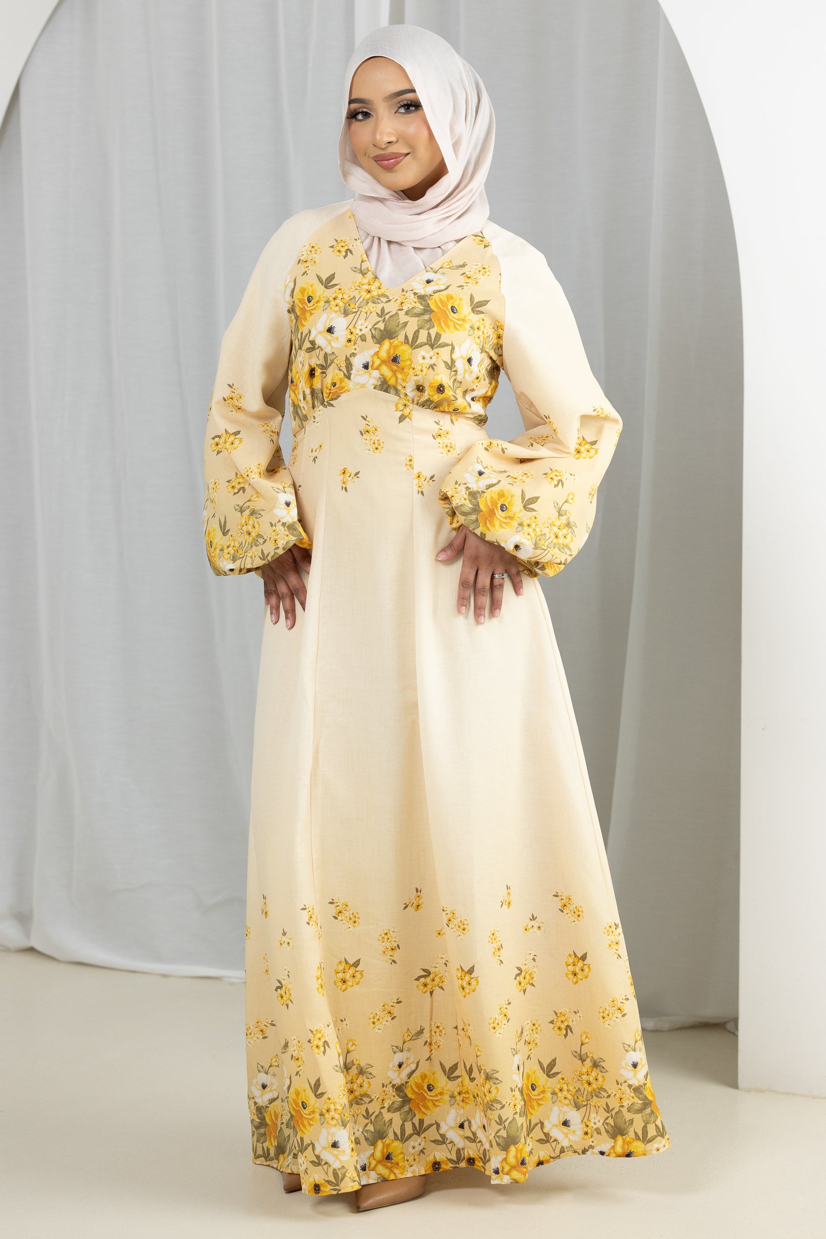 M9083-2YellowFloral-maxi-dress