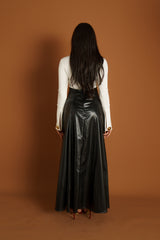 Runway High Waist Leather Skirt