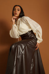 Runway High Waist Leather Skirt