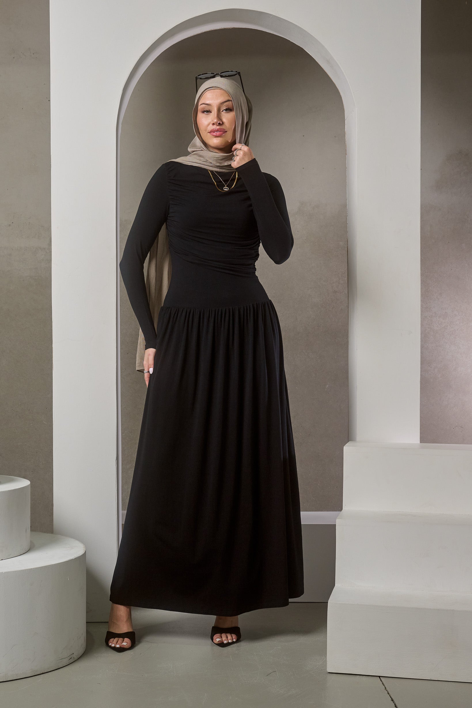 Shaye Pleated Jersey Dress