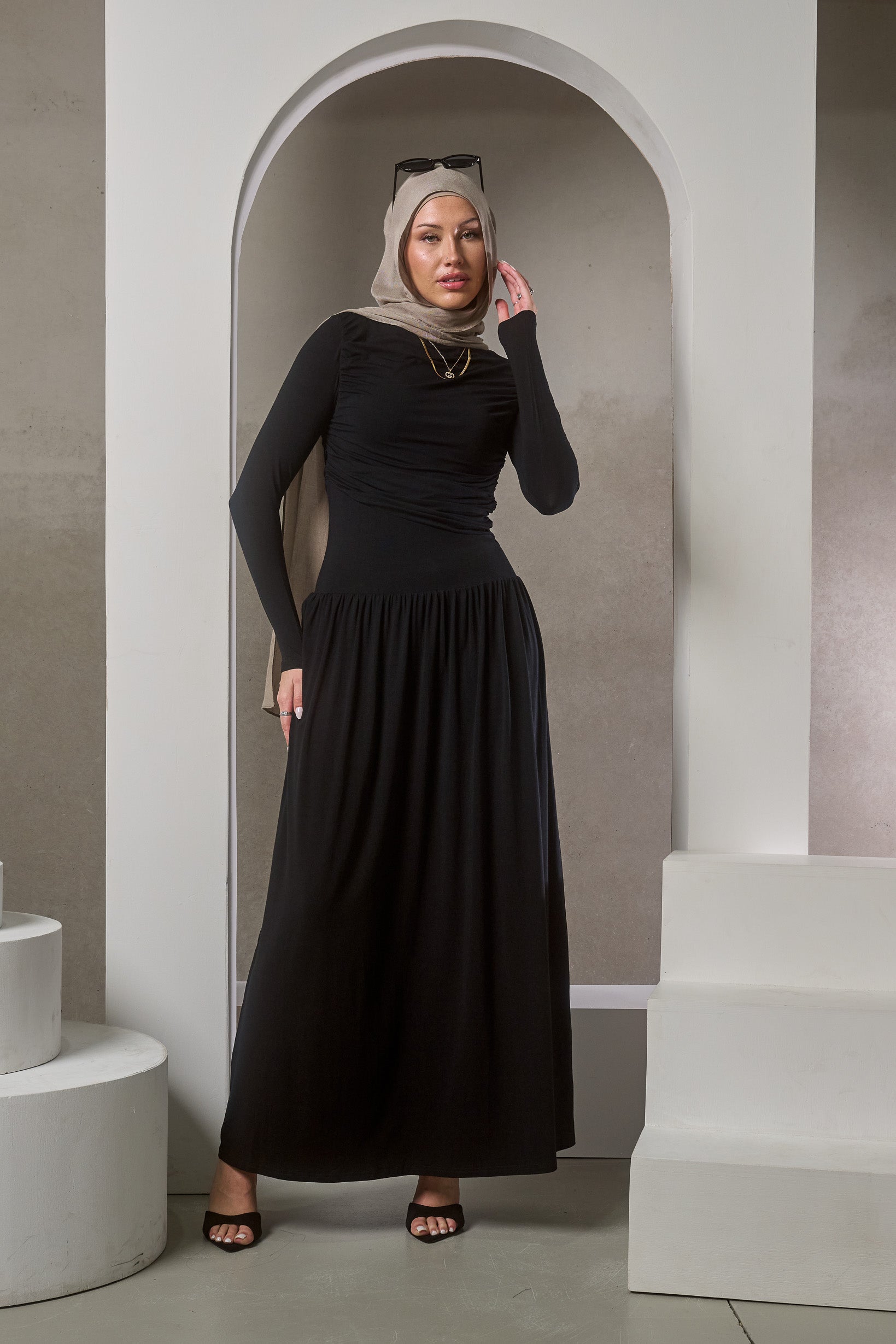 Shaye Pleated Jersey Dress