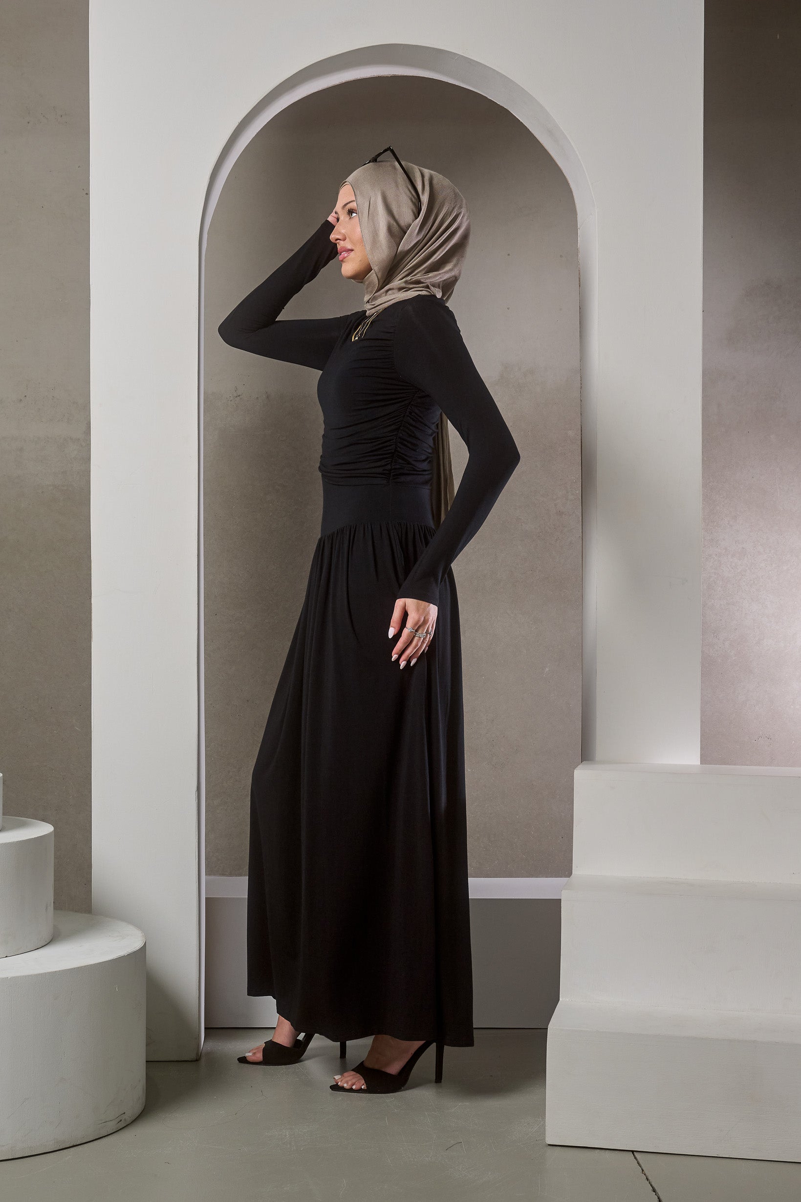 Shaye Pleated Jersey Dress
