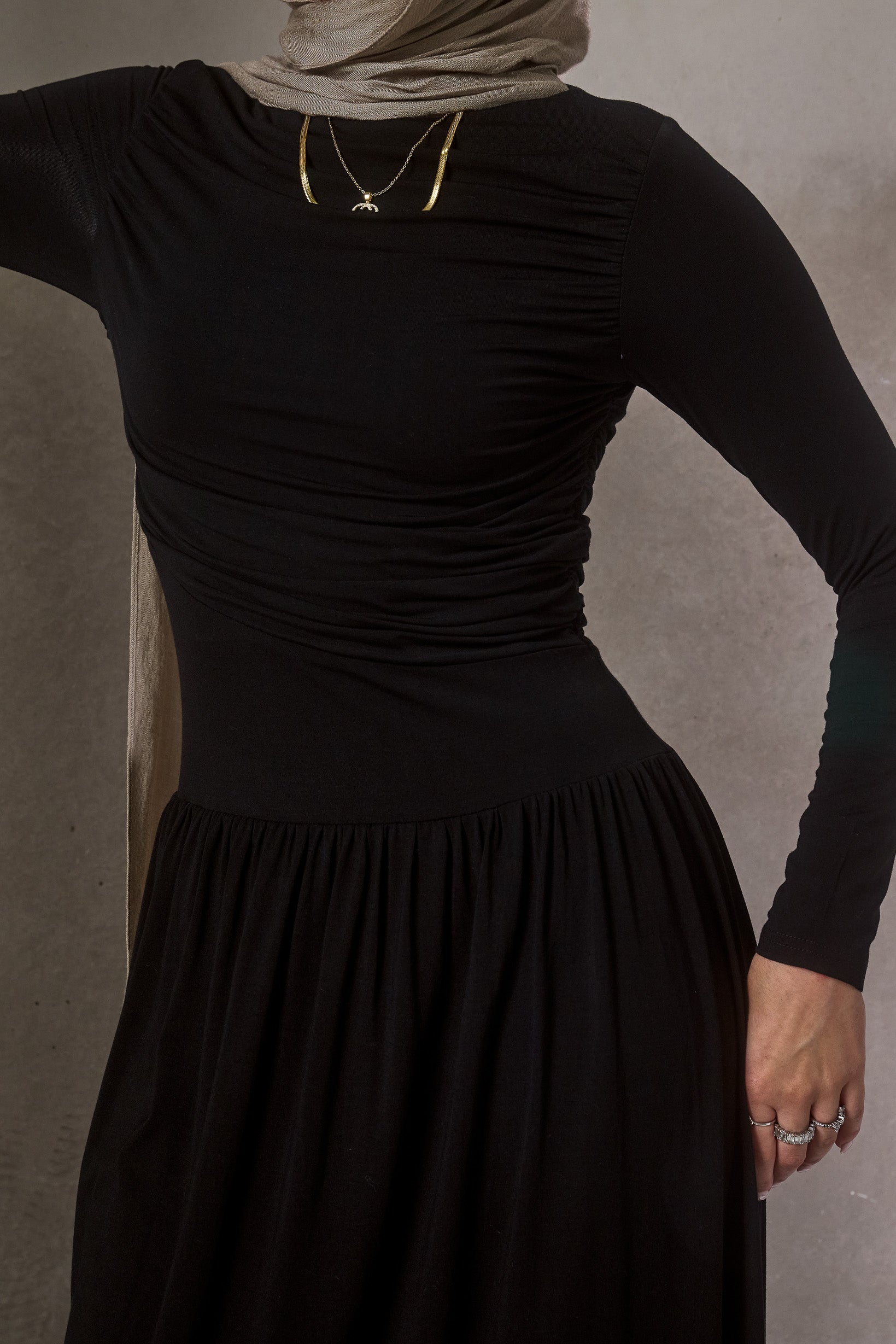 Shaye Pleated Jersey Dress