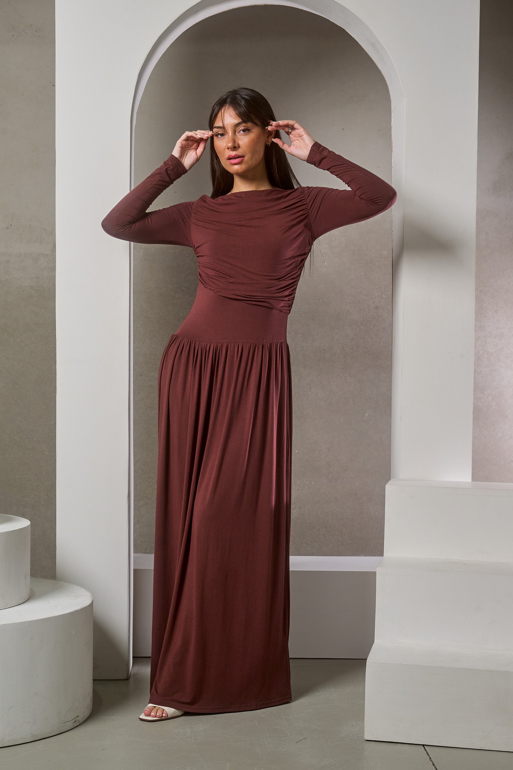 Shaye Pleated Jersey Dress