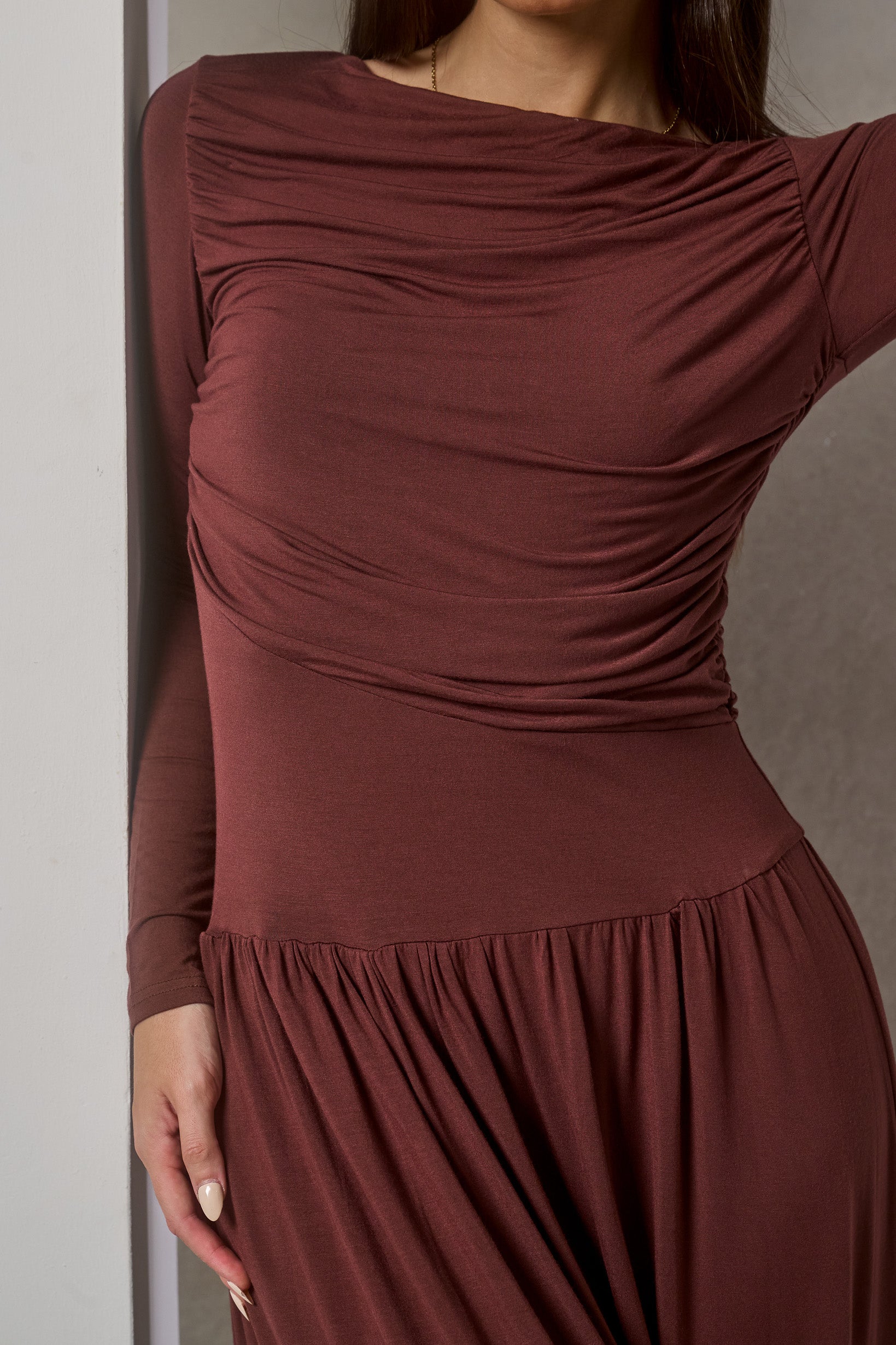 Shaye Pleated Jersey Dress