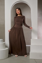 Shaye Pleated Jersey Dress