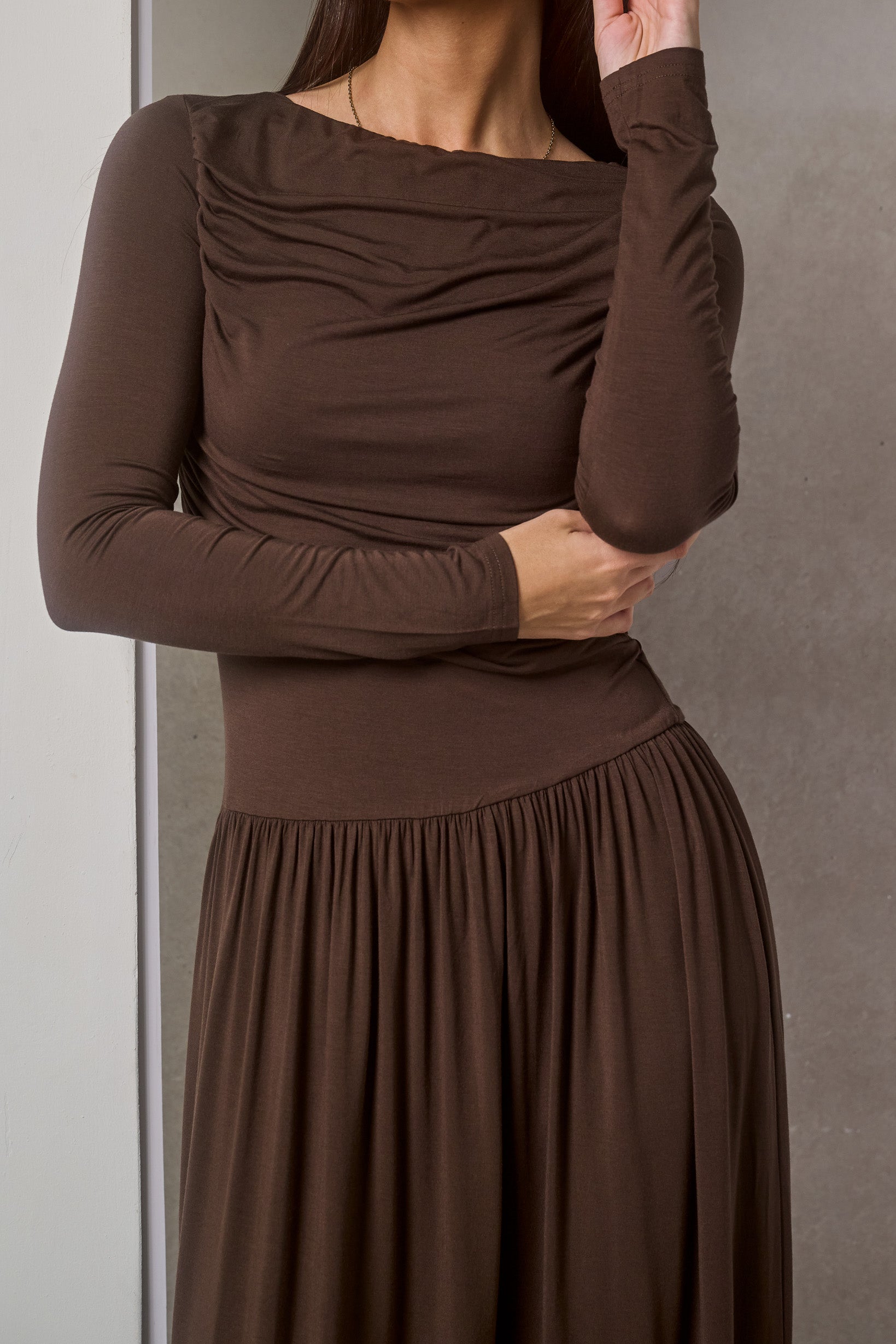Shaye Pleated Jersey Dress