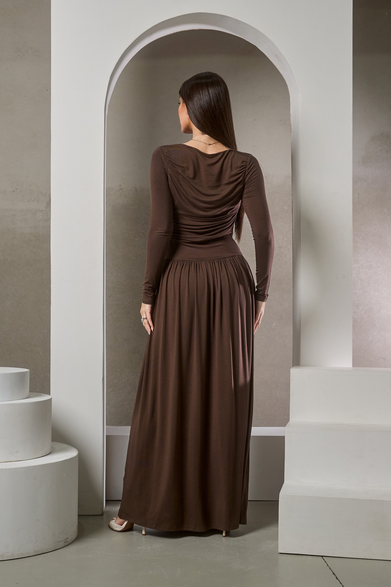 Shaye Pleated Jersey Dress