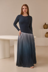 Miraj Ombre Pleat Dress