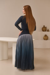 Miraj Ombre Pleat Dress