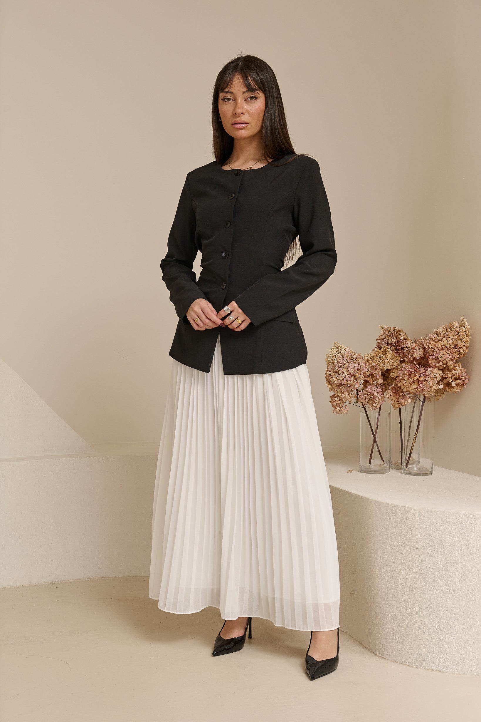 Miraj Blazer Pleat Dress