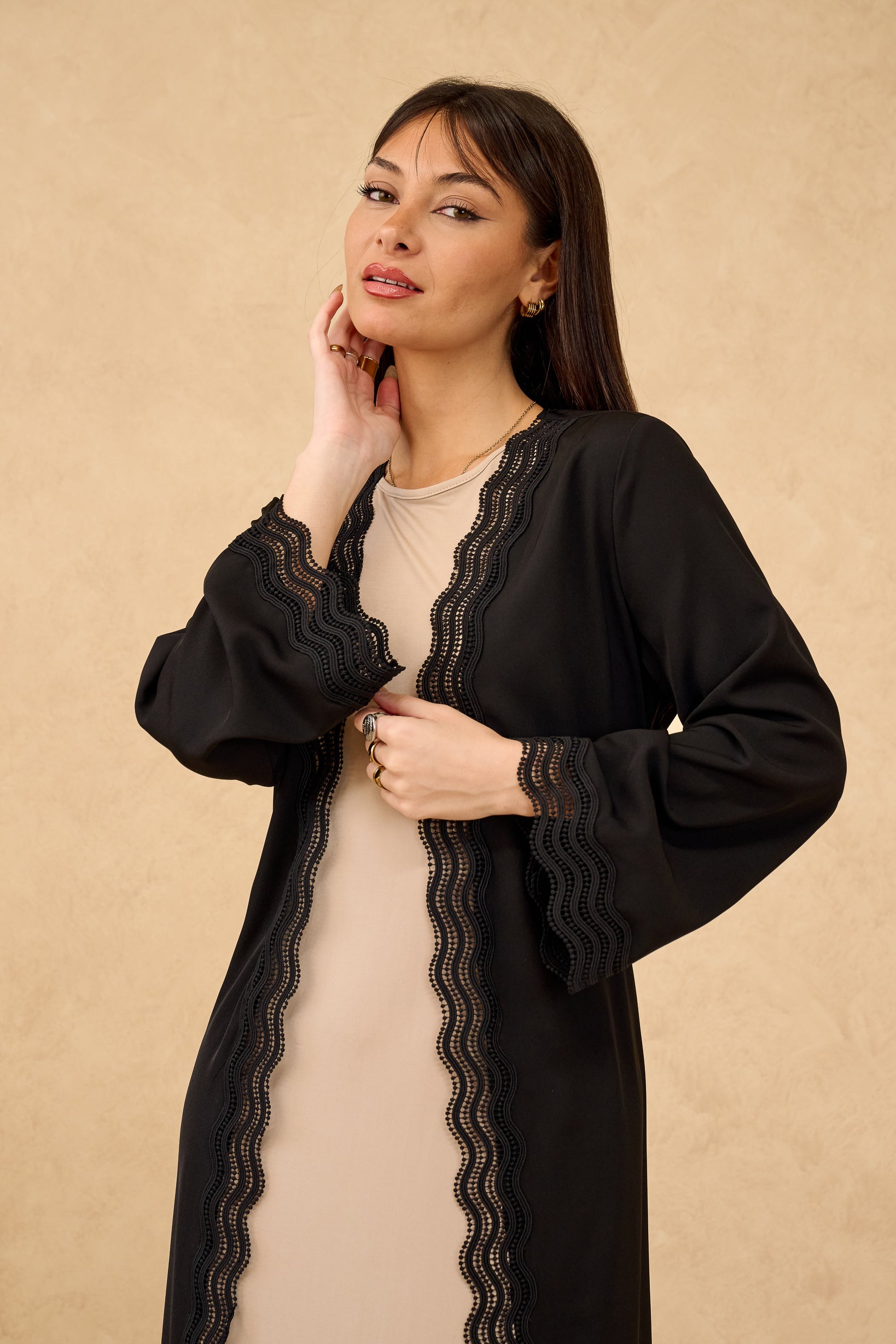 Elementary Lace Trim Cardigan