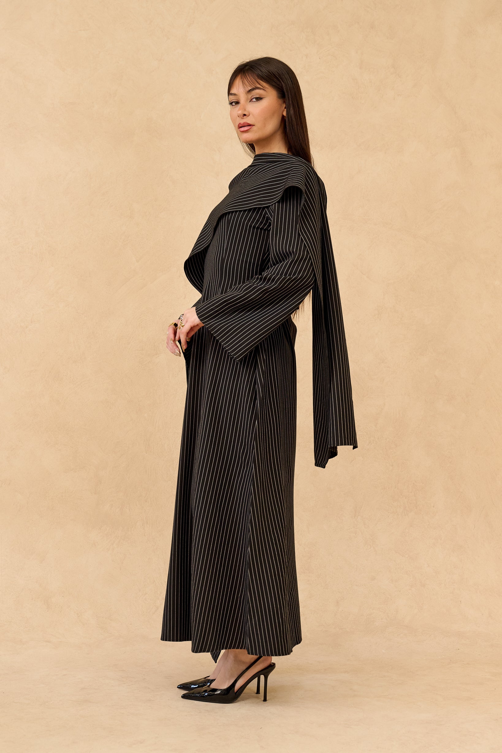 Elementary Stripe Abaya Set