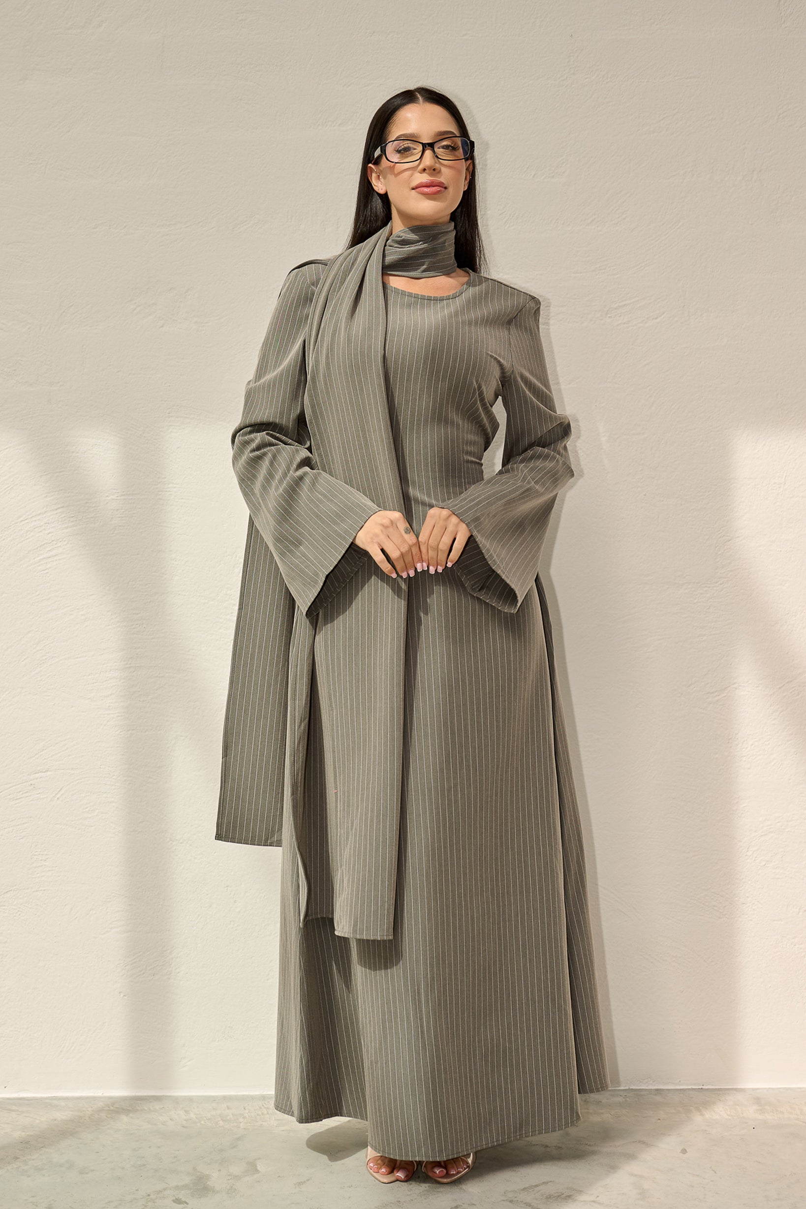 Elementary Stripe Abaya Set