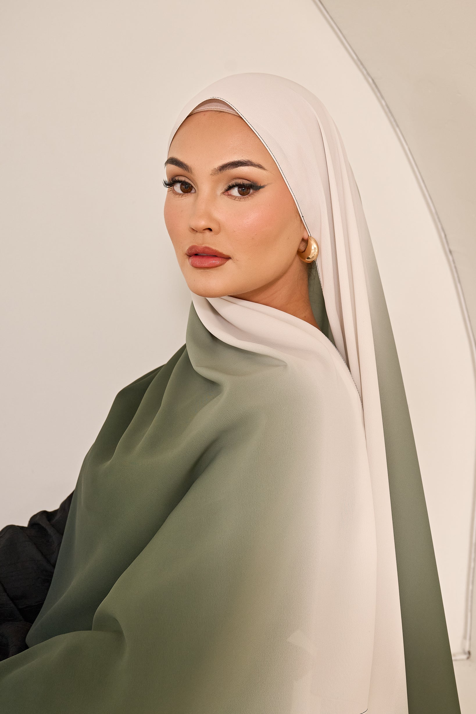 OCS001 Green Ombre-shawl-hijab