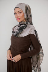 Printed Modal Shawl - Shades of Green