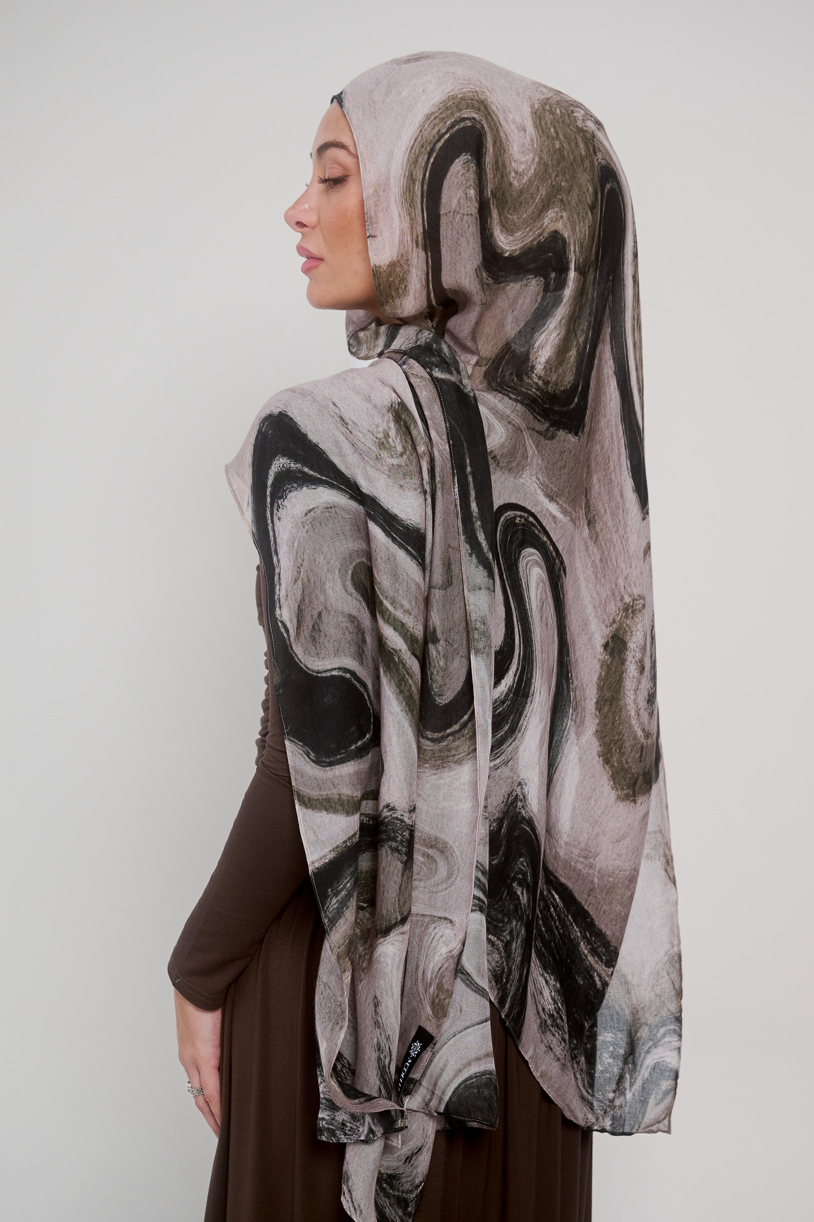 Printed Modal Shawl - Shades of Green