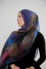 Printed Modal Shawl - Shades of Blue