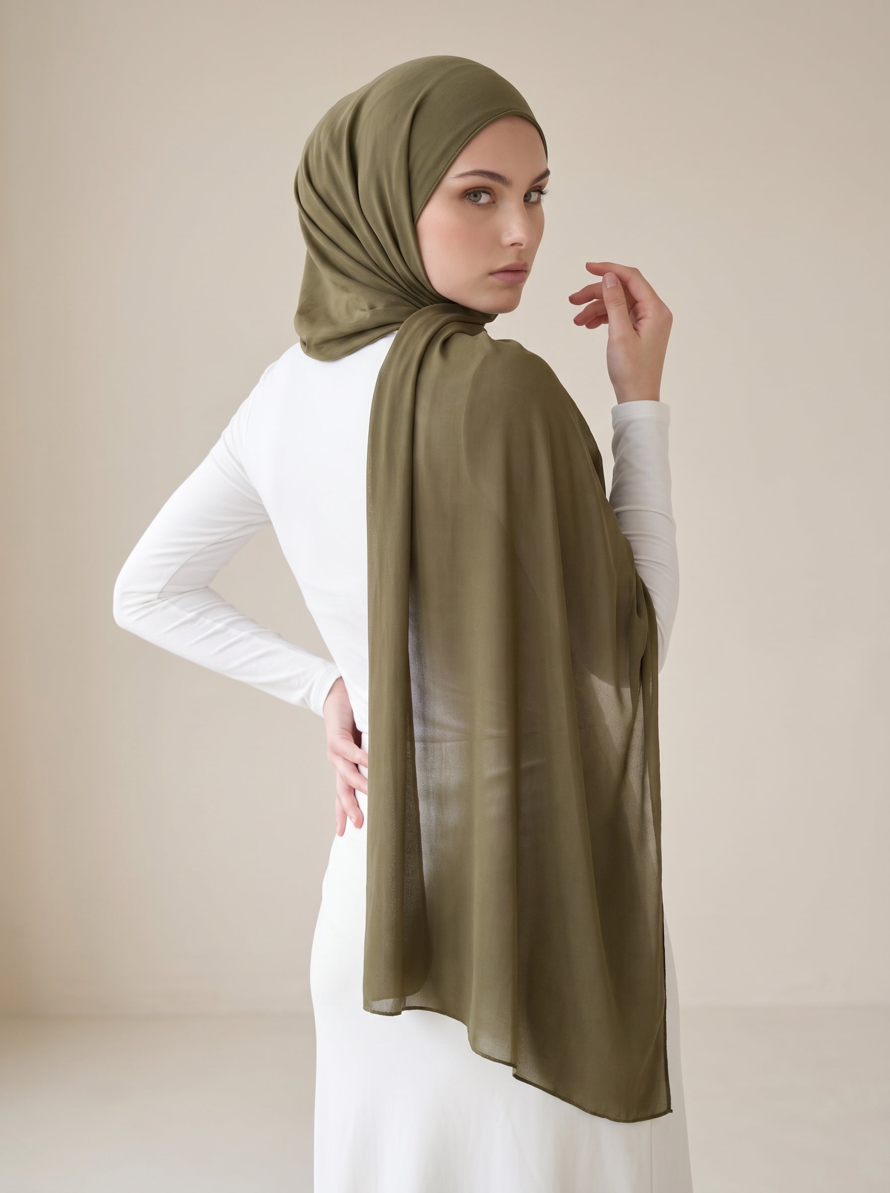 Chiffon Shawl - Shades of Green