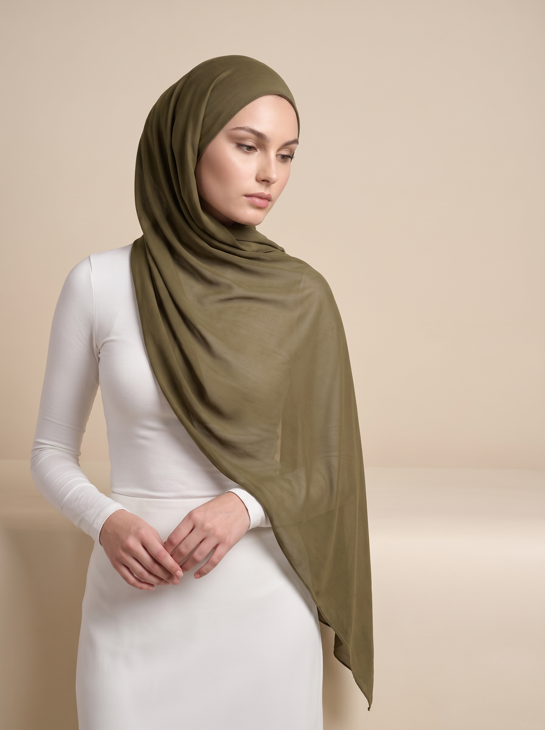 Chiffon Shawl - Shades of Green