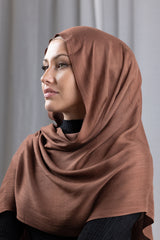 Cotton Tassleless Shawl - Shades of Dark Nude