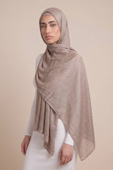 Cotton Tassleless Shawl - Shades of Grey