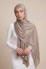 Cotton Tassleless Shawl - Shades of Grey