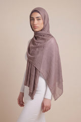 Cotton Tassleless Shawl - Shades of Purple