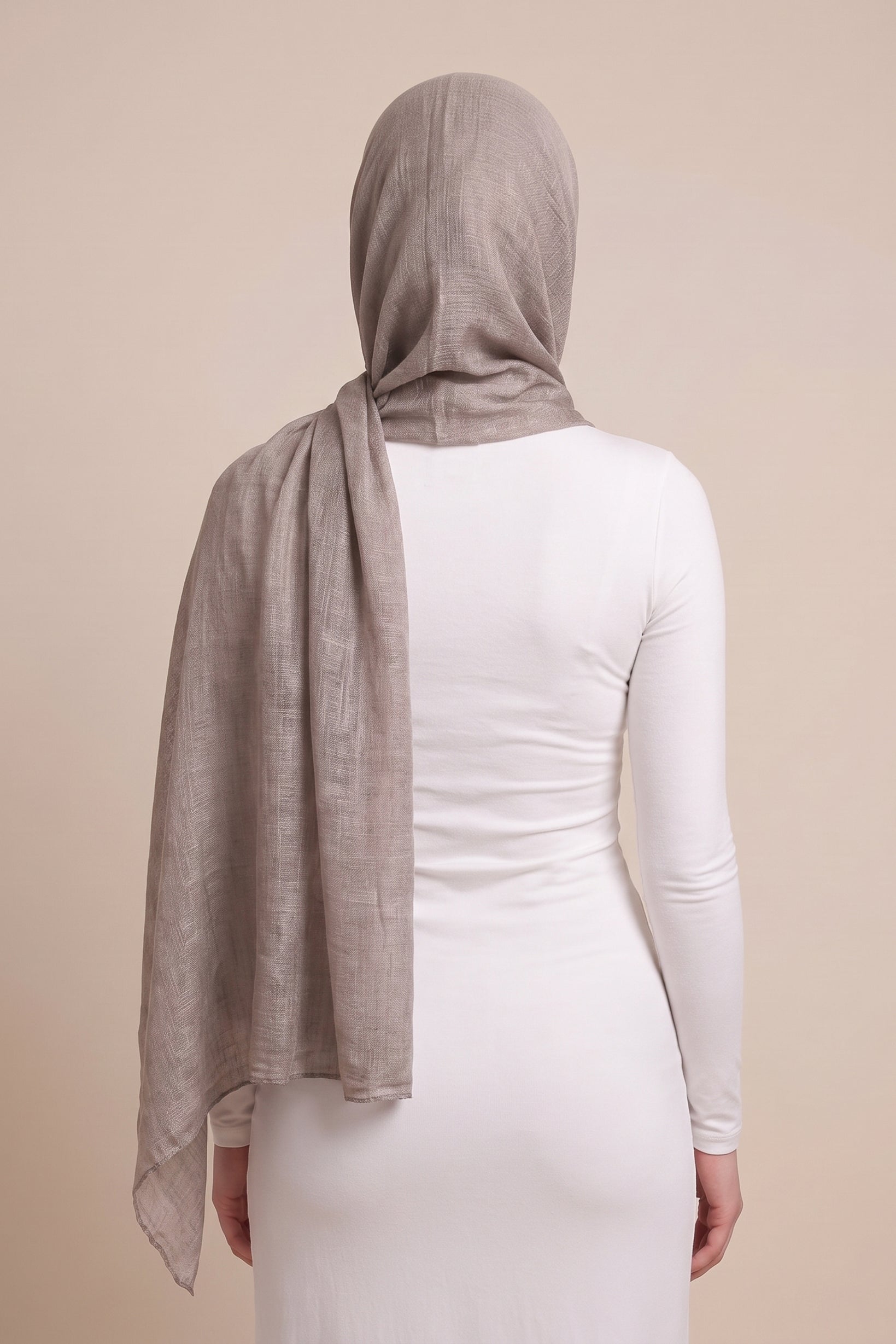 Cotton Tassleless Shawl - Shades of Grey