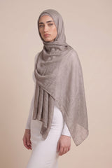 Cotton Tassleless Shawl - Shades of Grey