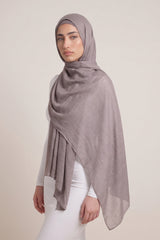 Cotton Tassleless Shawl - Shades of Grey
