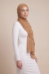 Cotton Tassleless Shawl - Shades of Earth Tones