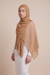 Cotton Tassleless Shawl - Shades of Earth Tones