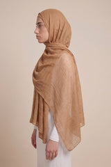 Cotton Tassleless Shawl - Shades of Earth Tones