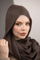 Cotton Tassleless Shawl - Shades of Black