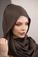 Cotton Tassleless Shawl - Shades of Black