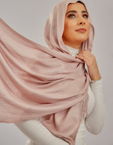 Cotton Tassel Twisted Shawl - Shades in Pink