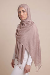 Cotton Tassel Twisted Shawl - Shades of Brown