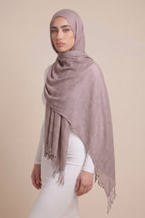 Cotton Tassel Twisted Shawl - Shades of Grey