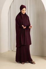Tie Back Jilbab Prayer Set Sleeves - Dark Shades