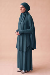 Tie Back Jilbab Prayer Set Sleeves - Dark Shades