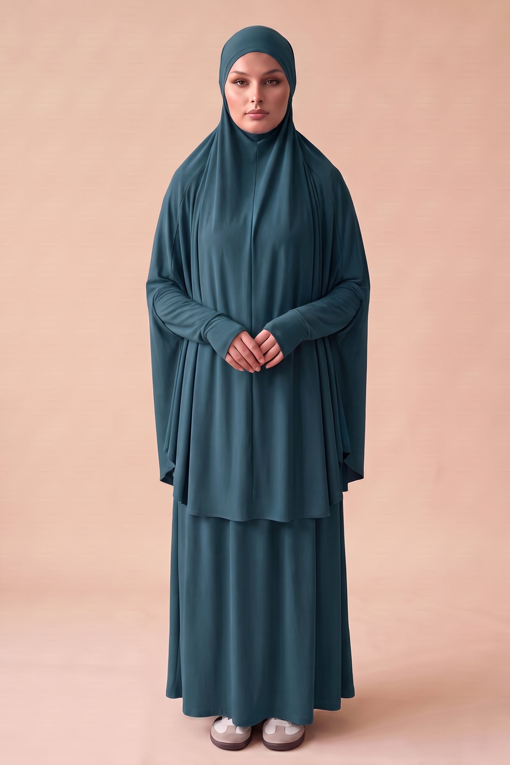 Tie Back Jilbab Prayer Set Sleeves - Dark Shades