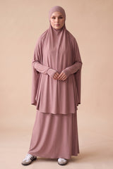 Tie Back Jilbab Prayer Set Sleeves - Light Shades