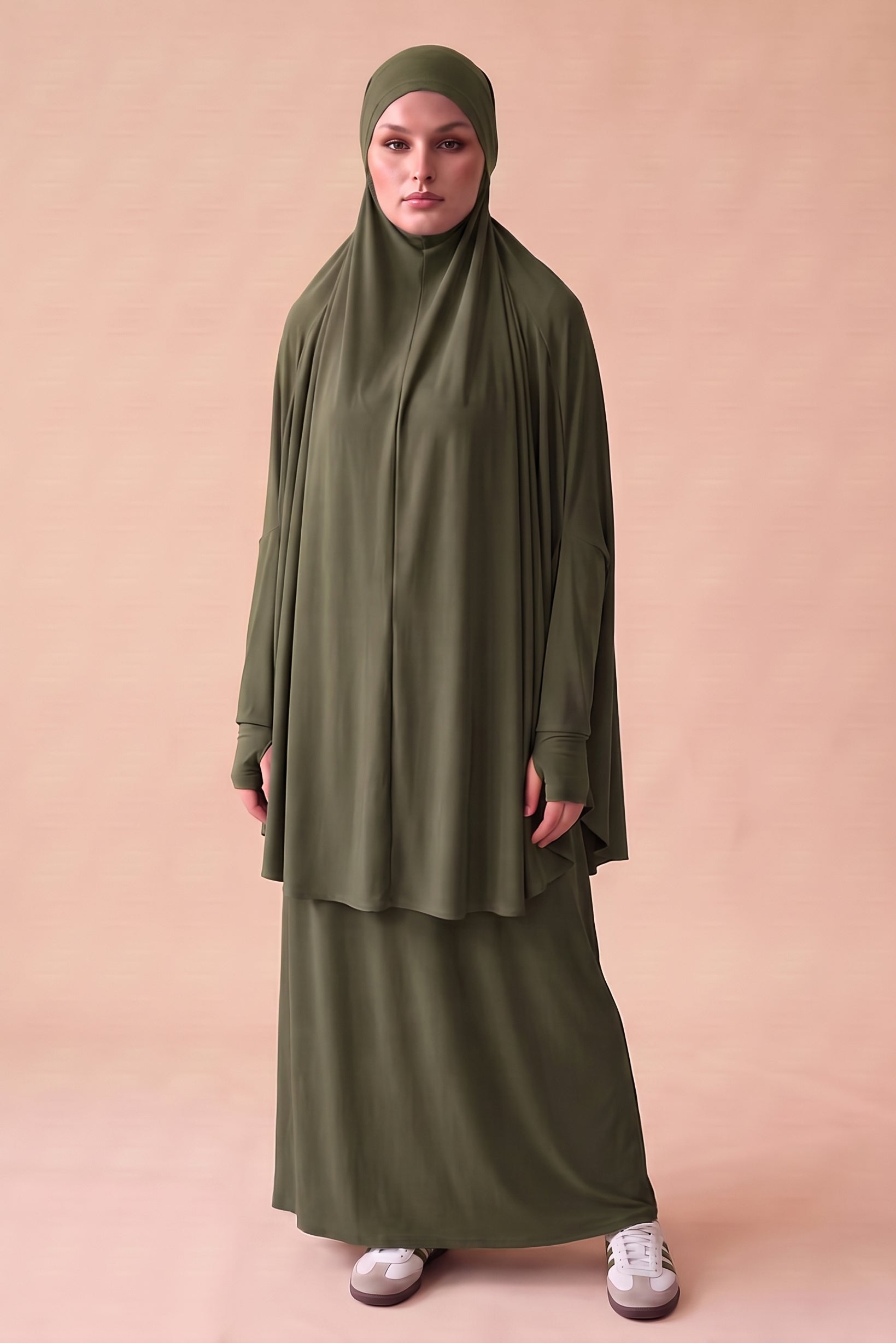 Tie Back Jilbab Prayer Set Sleeves - Dark Shades