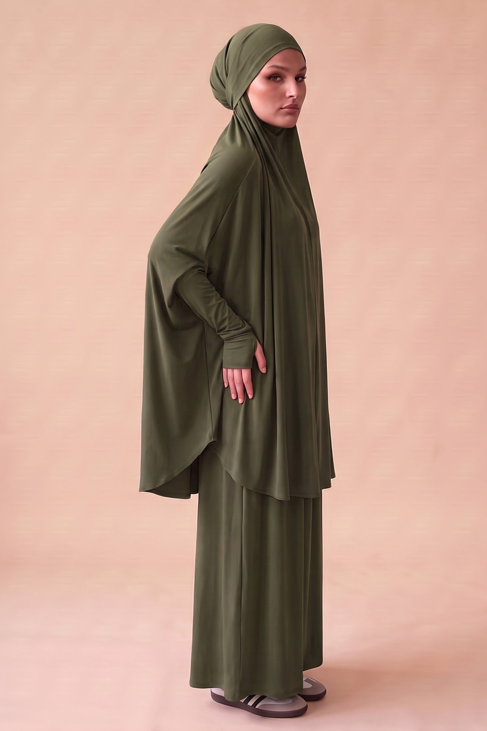 Tie Back Jilbab Prayer Set Sleeves - Dark Shades