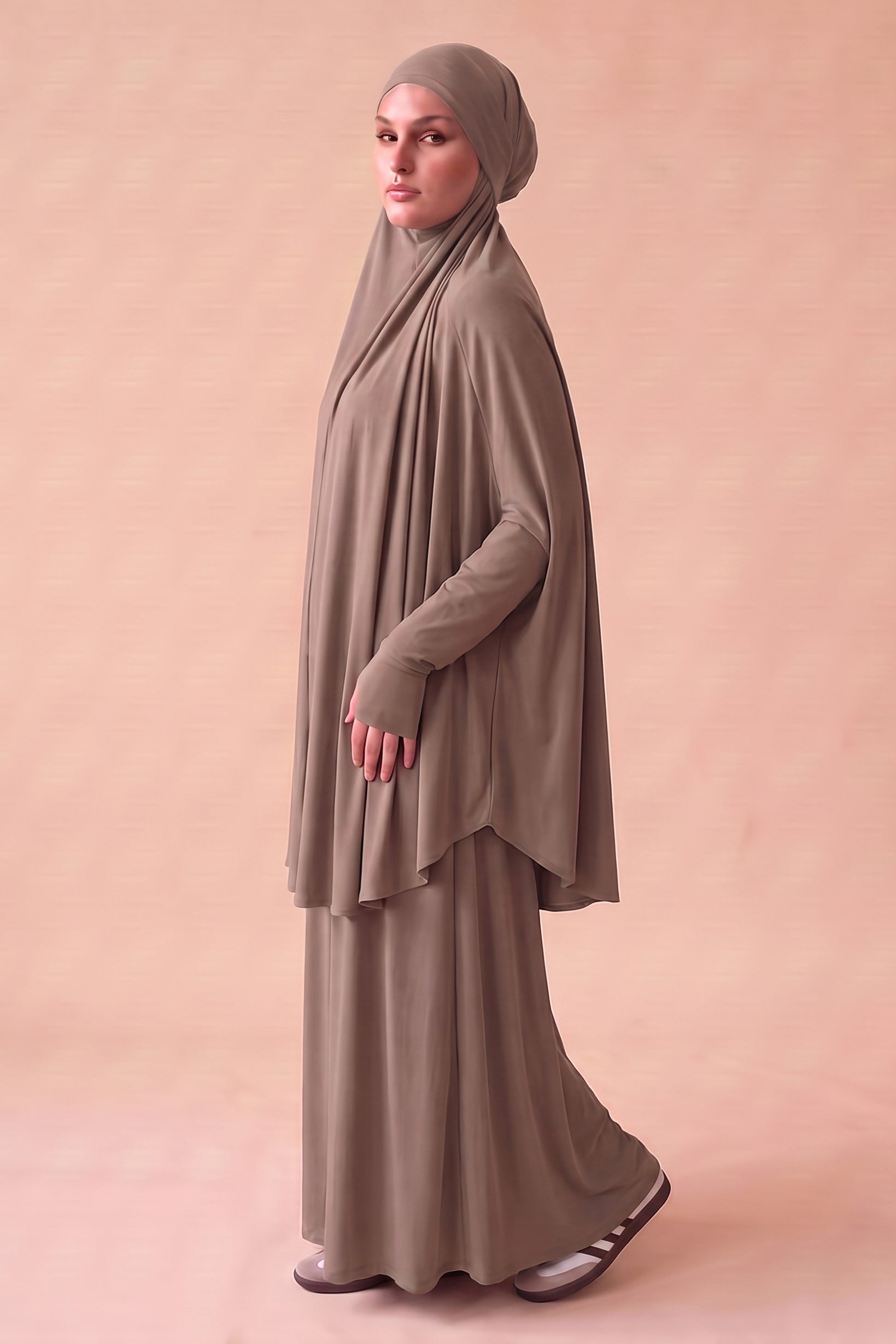 Tie Back Jilbab Prayer Set Sleeves - Light Shades